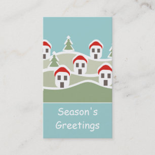 Sneeuw Bedekt Dorp Gift Label Visitekaartje