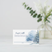 Sneeuw bedekt Evergreen Luier Raffle Baby shower Informatiekaartje (Staand voorkant)