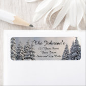 Sneeuw Bedekt Evergreens Retouradres Labels (Insitu)