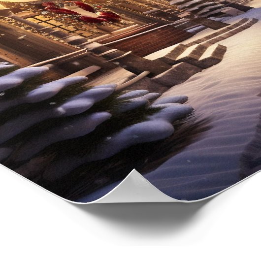 Sneeuw bedekt heel de stad poster (Hoek)