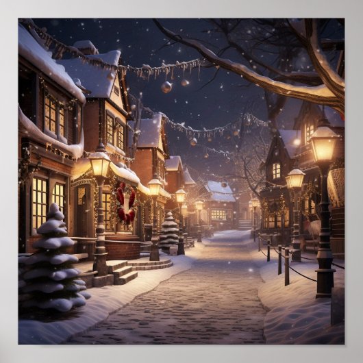 Sneeuw bedekt heel de stad poster (Voorkant)