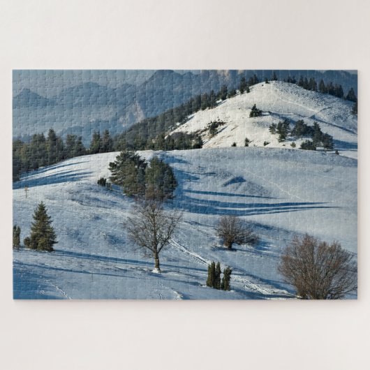 Sneeuw bedekt landschappelijk berg legpuzzel (Horizontaal)