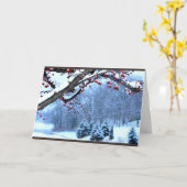 Sneeuw bedekt met de Berry Trees Kaart (Gele Bloem)