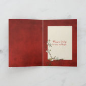 sneeuw bedekt met kerstboomhoest feestdagen kaart (Binnen)