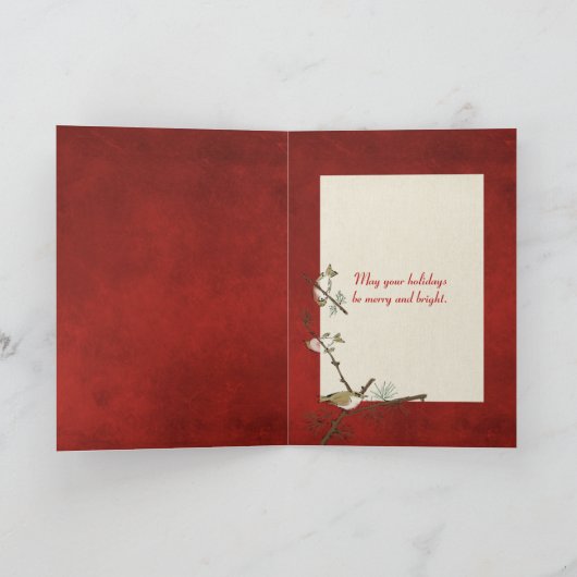 sneeuw bedekt met kerstmis feestdagen kaart (Binnen)