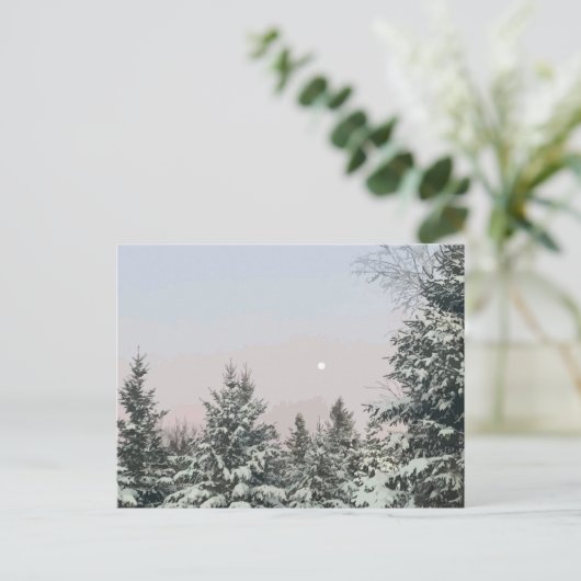 Sneeuw bedekt met pijnbomen briefkaart (Staand voorkant)