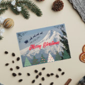 Sneeuw bedekt Mount Hood Kerstmis Feestdagen Kaart