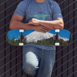 Sneeuw bedekt Mount Rainier landschap Persoonlijk Skateboard