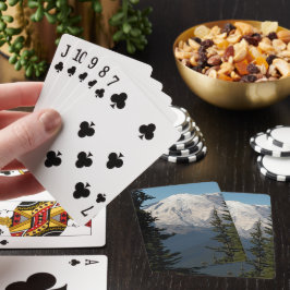 Sneeuw bedekt Mount Rainier landschap Pokerkaarten