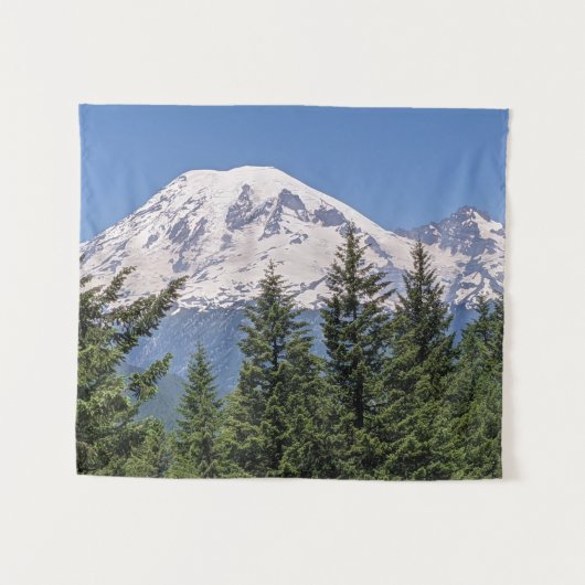 Sneeuw bedekt Mount Rainier landschap Wandkleed (Voorkant (horizontaal))