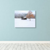 Sneeuw bedekt paddock canvas afdruk (Insitu (Houten vloer))