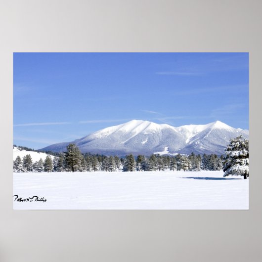 Sneeuw bedekt Prairie & San Francisco Peaks Arizon Poster (Voorkant)