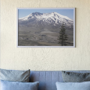 Sneeuw bedekt vulkaanlandschap Mount St Helens Poster