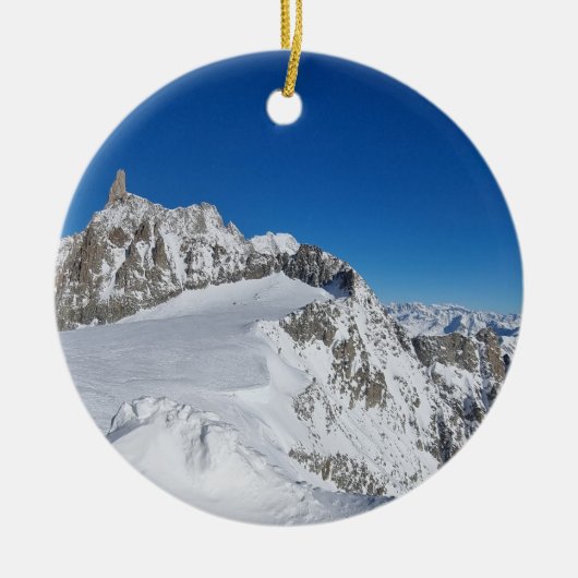 Sneeuw bedekte berg kerstboom ornament (Voorkant)