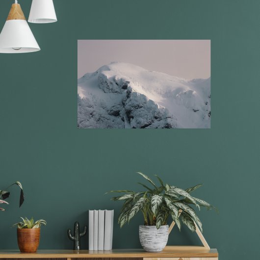 Sneeuw bedekte berg poster (Woonkamer 1)