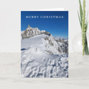 Sneeuw bedekte berg uitzicht kerstkaart feestdagen kaart