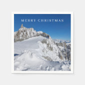 Sneeuw bedekte berg uitzicht servetten (Voorkant)