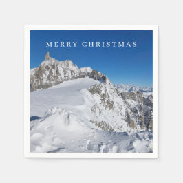 Sneeuw bedekte berg uitzicht servetten