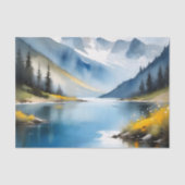 Sneeuw bedekte bergen en een meer tissuepapier (Voorkant)