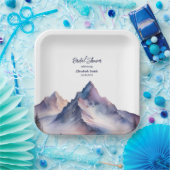 Sneeuw bedekte bergen landschap bruidsmeisje feest papieren bordje (Feest)