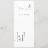 Sneeuw Bedekte Bergtoppen Skis Zachte Sneeuwvlokke Menu (Voorkant)