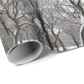 Sneeuw bedekte bomen in Central Park NYC Cadeaupapier (Rol Hoek)