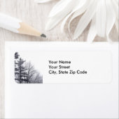 Sneeuw bedekte bomen: Verticaal retour adres label (Insitu)