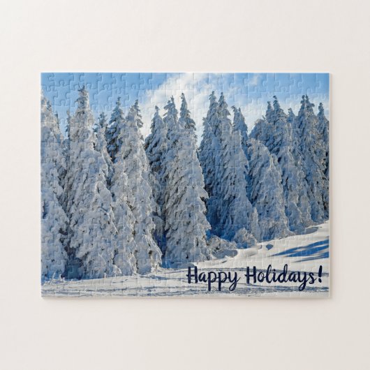 Sneeuw bedekte bomen winter legpuzzel (Horizontaal)