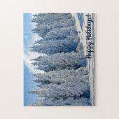 Sneeuw bedekte bomen winter legpuzzel (Verticaal)