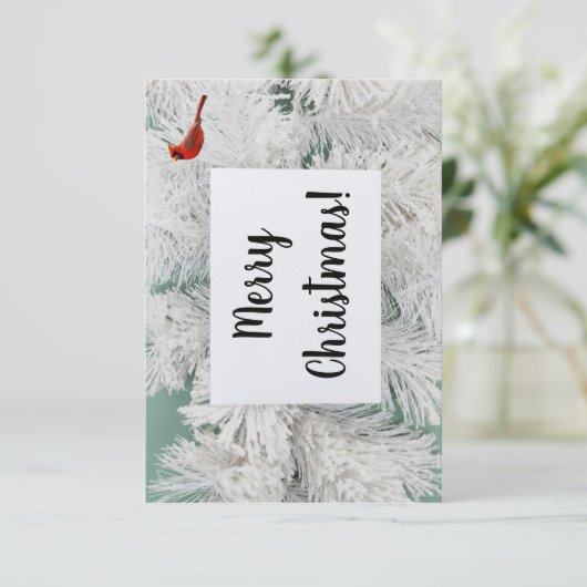 Sneeuw bedekte boom aangepaste kerst Kaart (Staand voorkant)