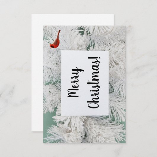 Sneeuw bedekte boom aangepaste kerst Kaart (Voorkant / Achterkant)