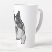 Sneeuw-bedekte Corgi Hallo Latte Mok (Rechterhoek)