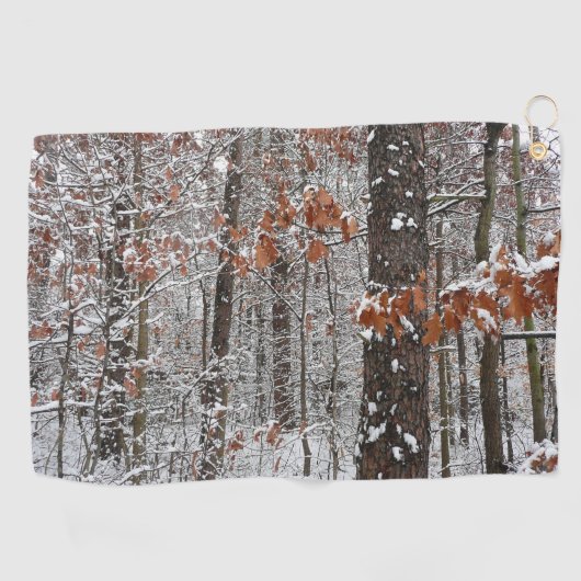 sneeuw bedekte eikenbomen WinterNatuur fotografie Golfhanddoek (Horizontaal)