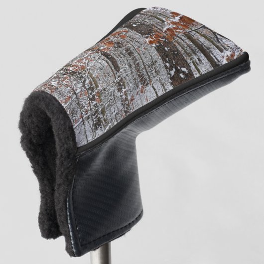 sneeuw bedekte eikenbomen WinterNatuur fotografie Golfheadcover (3/4 voorkant)