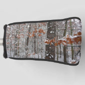 sneeuw bedekte eikenbomen WinterNatuur fotografie Golfheadcover (Voorkant)