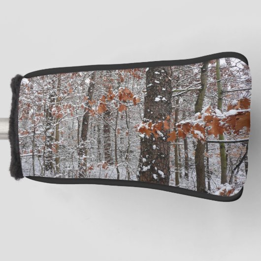 sneeuw bedekte eikenbomen WinterNatuur fotografie Golfheadcover (Voorkant)