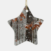 sneeuw bedekte eikenbomen WinterNatuur fotografie Keramisch Ornament (Rechts)