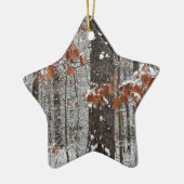 sneeuw bedekte eikenbomen WinterNatuur fotografie Keramisch Ornament (Links)