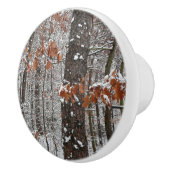 sneeuw bedekte eikenbomen WinterNatuur fotografie Keramische Knop (Rechts)