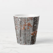 sneeuw bedekte eikenbomen WinterNatuur fotografie Latte Mok (Voorkant)