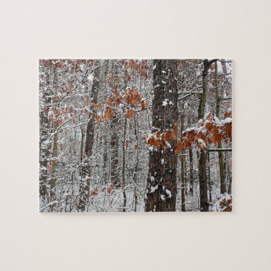 sneeuw bedekte eikenbomen WinterNatuur fotografie Legpuzzel (Horizontaal)