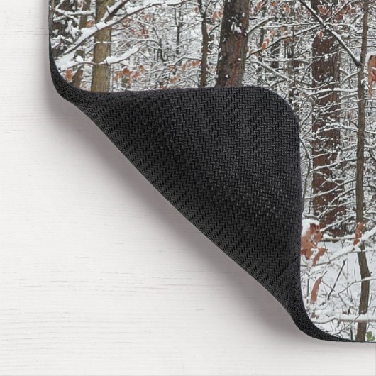 sneeuw bedekte eikenbomen WinterNatuur fotografie Muismat (Hoek)