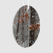 sneeuw bedekte eikenbomen WinterNatuur fotografie Ornament (voorkant)