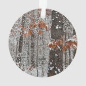 sneeuw bedekte eikenbomen WinterNatuur fotografie Ornament (achterkant)