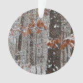 sneeuw bedekte eikenbomen WinterNatuur fotografie Ornament (voorkant)