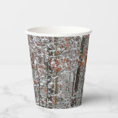 sneeuw bedekte eikenbomen WinterNatuur fotografie Papieren Bekers (Voorkant)