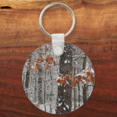 sneeuw bedekte eikenbomen WinterNatuur fotografie Sleutelhanger (Voorkant)