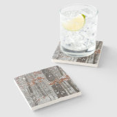 sneeuw bedekte eikenbomen WinterNatuur fotografie Stenen Onderzetter (Zijkant)