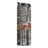 sneeuw bedekte eikenbomen WinterNatuur fotografie Thermosbeker (Geroteerd rechts)
