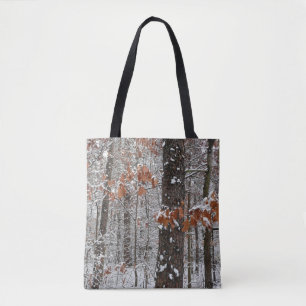 sneeuw bedekte eikenbomen WinterNatuur fotografie Tote Bag